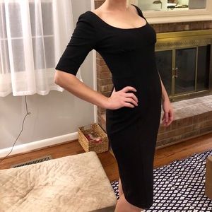 Black midi DVF dress